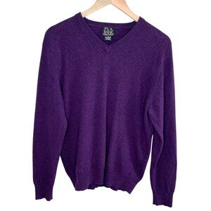 Jos. A. Bank Mens Travelers Collection Purple Cashmere V-Neck Sweater Size S